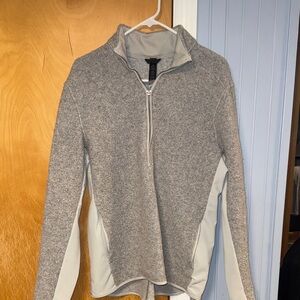 Lululemon Gray and Cream Quarter-Zip Pullover